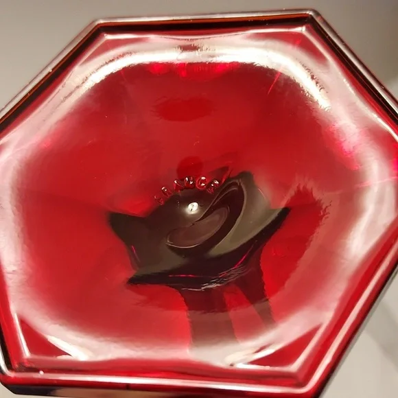 Luminarc France Ruby Red Hexagon Base Goblets set of 4 Early 1990s